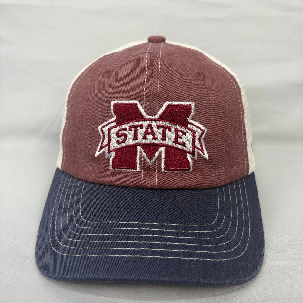 Top of the World Mississippi State Hat Trucker Men OSFA Maroon Mesh Snapback